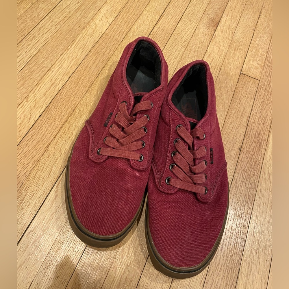 Maroon gum sole vans